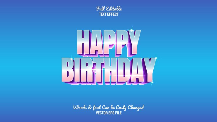 Un fondo azul con el texto feliz cumpleaños.
