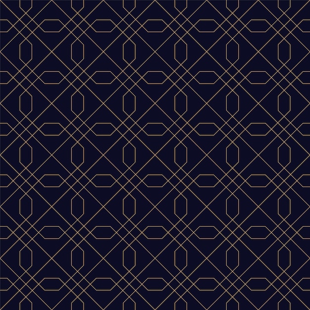Fondo azul transparente geométrico ornamental Cuadrícula patrón dorado repetible diseño de simetría elegante