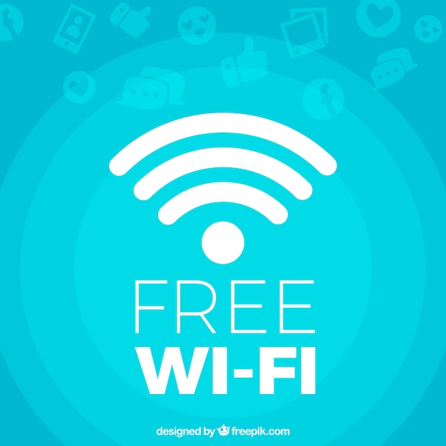 Vector fondo azul de wifi gratis