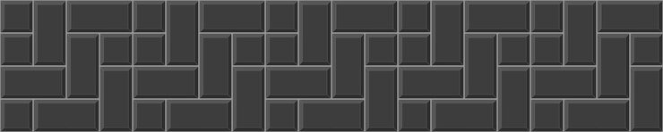 Vector fondo de azulejos de adoquín negro textura de la calzada patrón sin costuras de pared de piedra o ladrillo cerámico