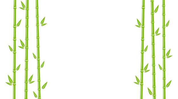 Fondo de bambú con rama de tallo y hojas Diseño de fondo de arboleda de bambú verde Ilustración vectorial aislada en estilo plano sobre fondo blanco