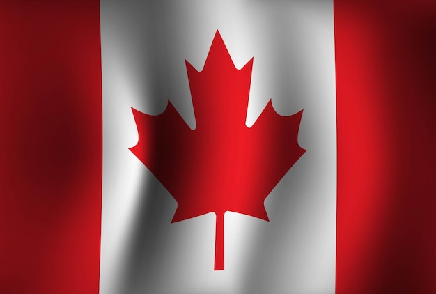 Fondo de la bandera de canadá que agita el fondo de pantalla de la bandera nacional 3d