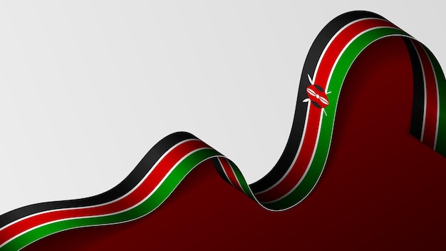 Fondo de la bandera de la cinta de Kenia Elemento de impacto para el uso que desea hacer de él
