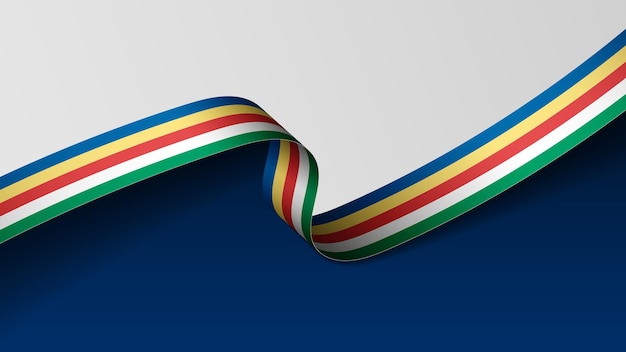 Fondo de la bandera de la cinta de Seychelles Elemento de impacto para el uso que desea hacer de él