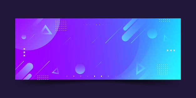 fondo de la bandera degradado geométrico colorido, morado y azul.
