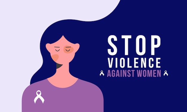 Fondo de la bandera de detener la violencia contra las mujeres