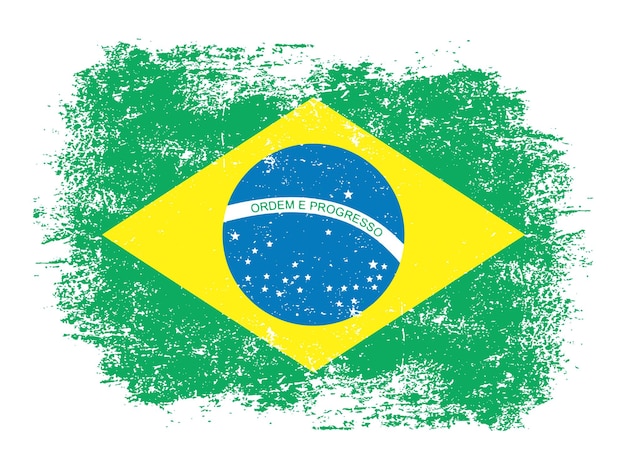 Fondo de bandera grunge angustiado de brasil