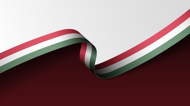 Fondo de la bandera de Hungría con cinta Elemento de impacto para el uso que desea hacer de él