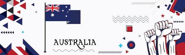 Fondo de bandera de ilustración de diseño de banner de día nacional de bandera de Australia
