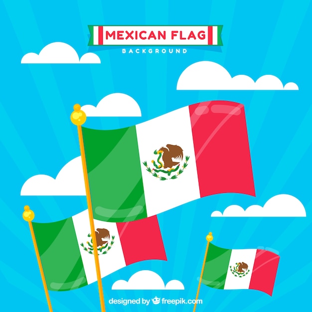 Vector fondo de bandera de méxico