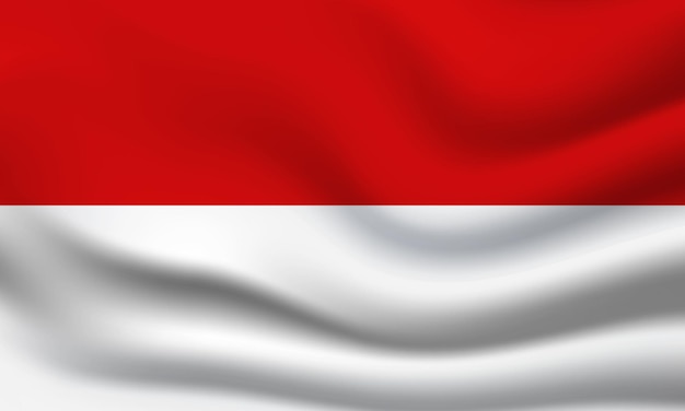 Fondo de bandera ondeando 3d de bandera de indonesia