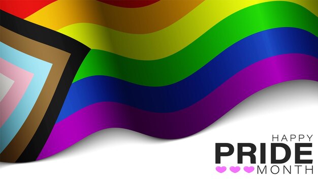 Fondo con la bandera del orgullo inclusivo LGBTQ Concepto de tolerancia y libertad
