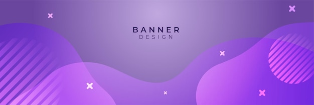 Fondo de bandera púrpura. Plantilla de web de banner de diseño geométrico abstracto. Banners de diseño de forma líquida de vector.