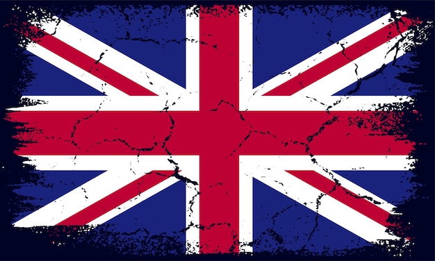 Fondo de bandera de Reino Unido de Grunge de diseño plano de Vector libre