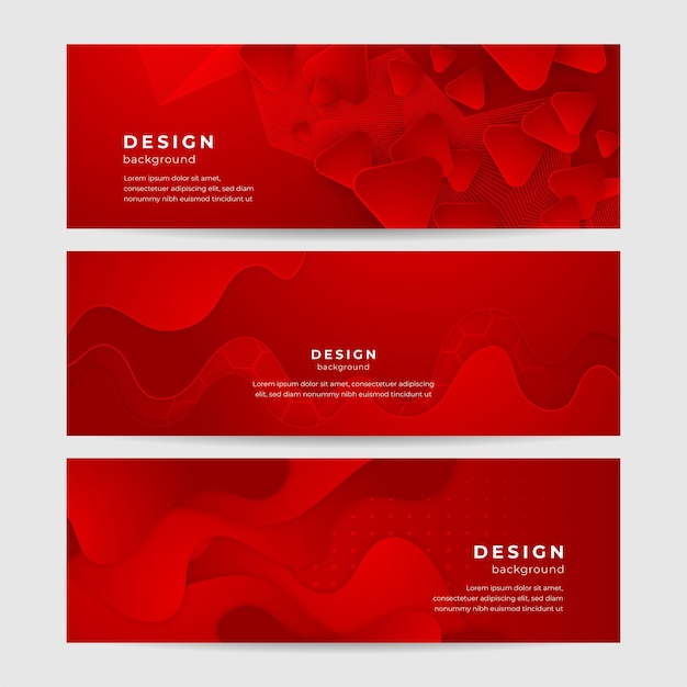 Fondo de bandera roja abstracta Diseño de bandera abstracta en tonos de rojo Bandera ancha roja con diseño de patrón de líneas Bandera de onda moderna Fondo rojo Moderno bandera de gradiente rojo fluido con forma curva