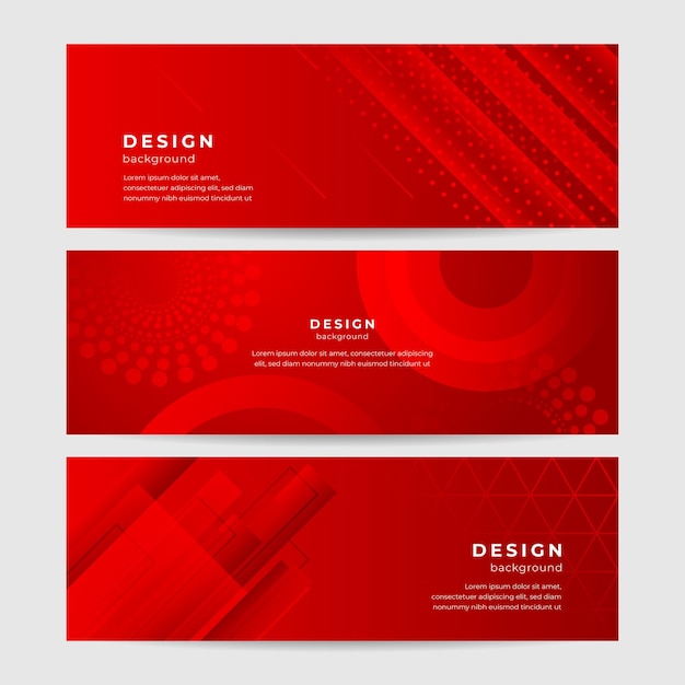 Fondo de bandera roja abstracta Diseño de bandera abstracta en tonos de rojo Bandera ancha roja con diseño de patrón de líneas Bandera de onda moderna Fondo rojo Moderno bandera de gradiente rojo fluido con forma curva