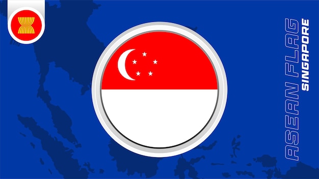 Vector fondo de bandera de singapur asean