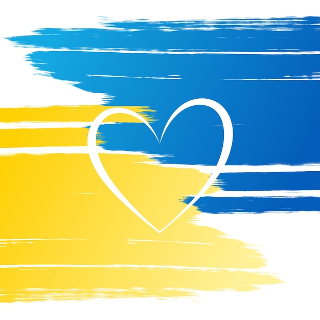 Fondo de bandera de ucrania con corazón