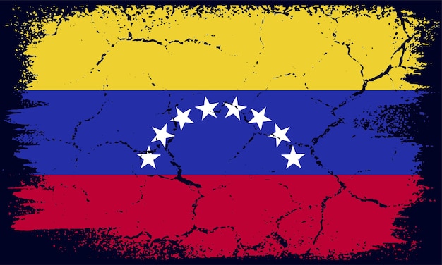 Fondo de bandera de Venezuela de Grunge de diseño plano de Vector libre