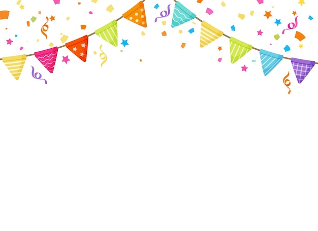 fondo con banderas y confeti