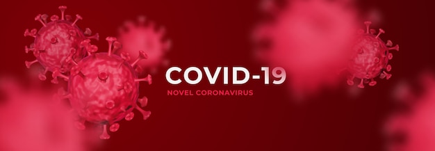 Fondo de banner 3d de coronavirus COVID-19