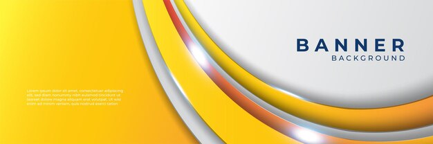 Fondo de banner abstracto amarillo naranja moderno