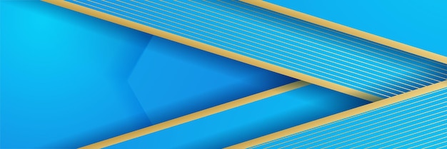 Fondo de banner abstracto azul y oro moderno