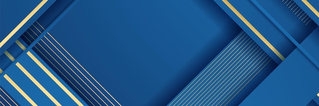 Fondo de banner abstracto azul y oro moderno