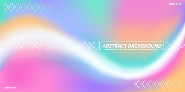 Fondo de banner abstracto con malla de dispositivo de arco iris de curvas con formas de puntos