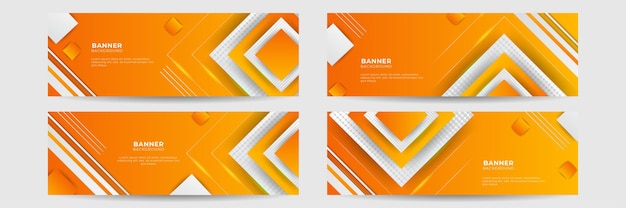 Fondo de banner abstracto naranja. Plantilla de conferencia de negocios. Vector bandera amarilla naranja vibrante para promoción de eventos de redes sociales
