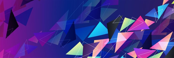 Vector fondo de banner ancho abstracto geométrico colorido bauhaus memphis. plantilla de fondo de patrón de banner de diseño gráfico abstracto de vector.