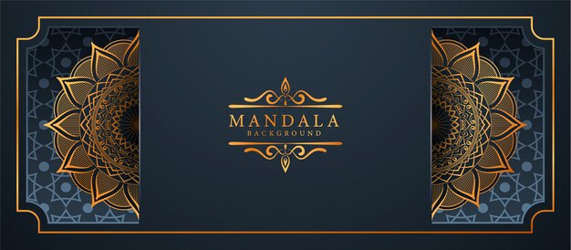 Fondo de banner de arabesco mandala de lujo