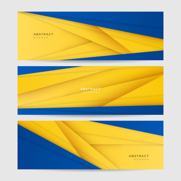 Fondo de banner azul con composición de color naranja y amarillo en abstracto Ilustración de plantilla de fondo de patrón de banner de diseño gráfico abstracto de vector