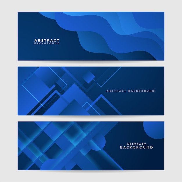 Fondo de banner azul marino oscuro degradado abstracto moderno Plantilla de fondo de patrón de banner de diseño gráfico abstracto vectorial