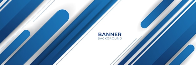 Vector fondo de banner azul oscuro y blanco degradado abstracto moderno