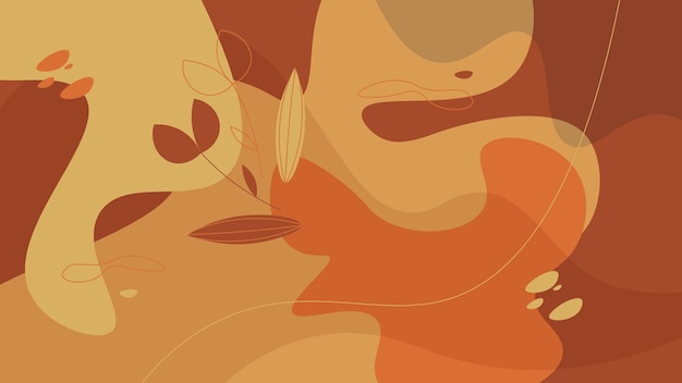 Fondo De Banner De Blog De Línea Linda Abstracta De Hojas De Otoño