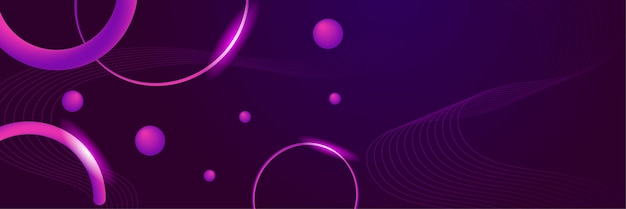 Fondo de banner de círculo púrpura abstracto moderno. Plantilla de fondo de patrón de banner de diseño gráfico abstracto de vector.