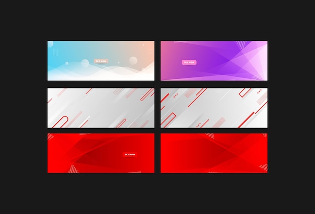 fondo de banner colección de conjunto colorido absytacy y línea de combinación geométrica eps 10