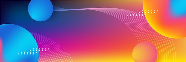 Fondo de banner de color degradado vivo vibrante moderno con esquema de color rosa rojo naranja azul. Plantilla de fondo de patrón de banner de diseño gráfico abstracto de vector.