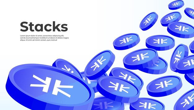 Fondo de banner de concepto de criptomoneda Stacks STX