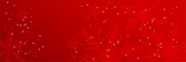 Fondo de banner de copo de nieve de navidad rojo y blanco con espacio de texto