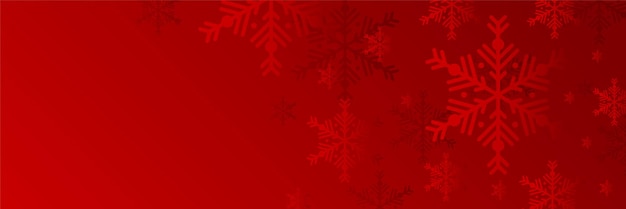 Fondo de banner de copo de nieve de navidad rojo y blanco con espacio de texto