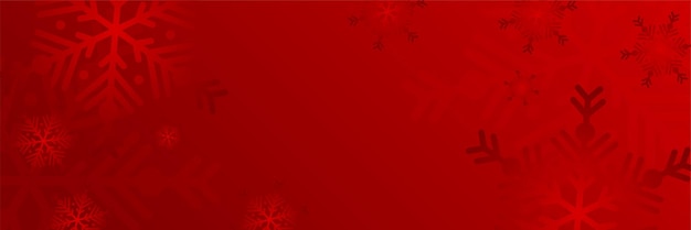 Fondo de banner de copo de nieve de navidad rojo y blanco con espacio de texto