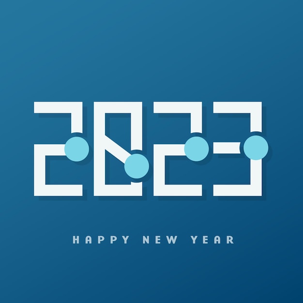 Fondo de banner digital futurista 2023 feliz año nuevo