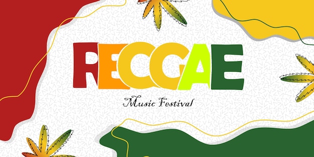 fondo de banner de estilo de marihuana de playa jamaica reggae