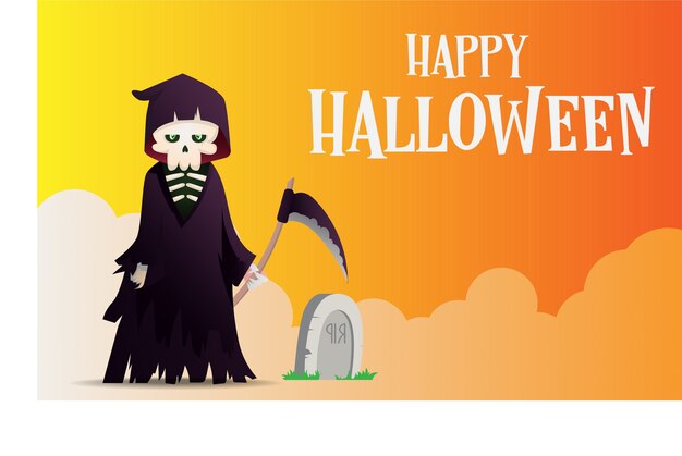 Vector fondo de banner de felicitación de halloween