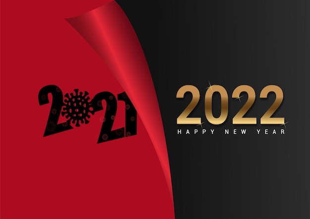 Fondo de banner de feliz año nuevo 2022 con diseño de página de papel Vector Gratis