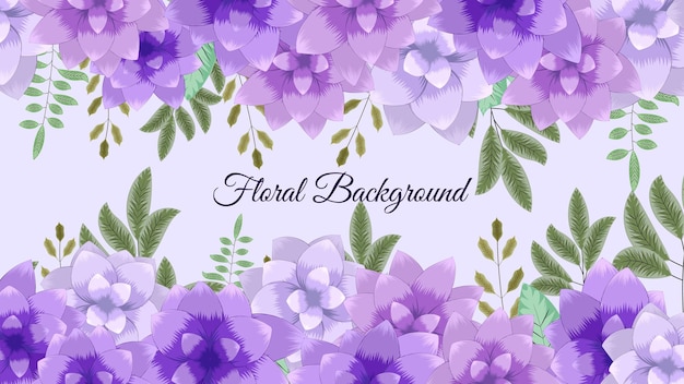 Fondo de banner floral botánico de vector con flores florecientes