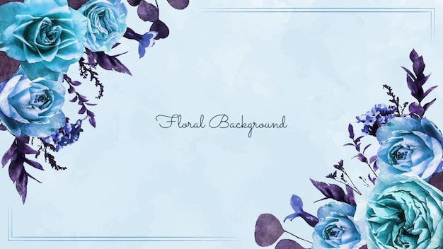 Fondo de banner floral horizontal decorado con borde de flores