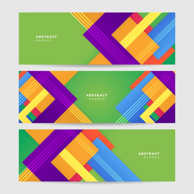 Fondo de banner geométrico 3d colorido moderno abstracto Diseño de banner web de plantilla de fondo de patrón de banner de diseño gráfico abstracto de vector geométrico de polígono degradado